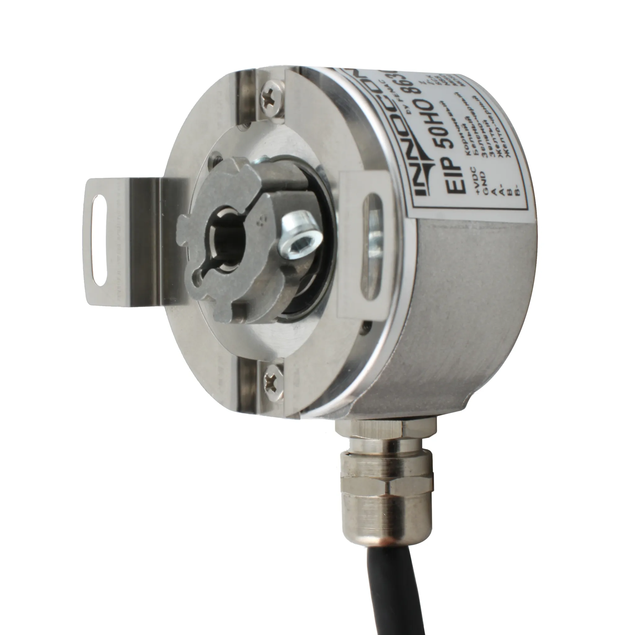 Инкрементальный программируемый энкодер D=50мм, полый вал 8мм, 3000 имп/об, 5…30VDC, выход TTL/HTL с инверсией, IP54