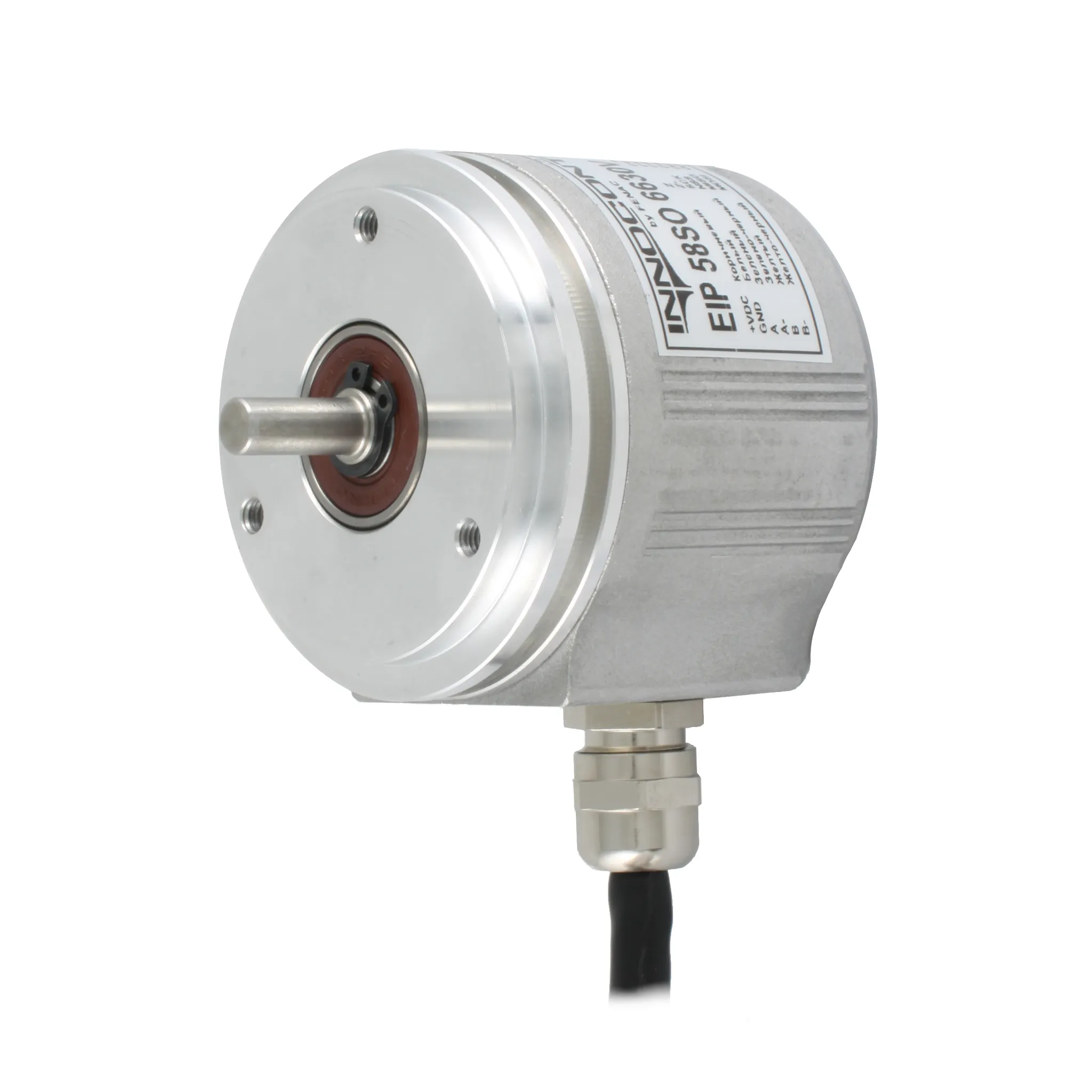 Инкрементальный программируемый энкодер D=58мм, выступающий вал 6мм, сервофланец, 3000 имп/об, 5…30VDC, выход TTL/HT