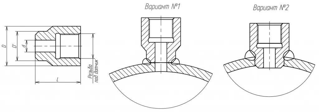 Бобышки прямые с уплотнением схема