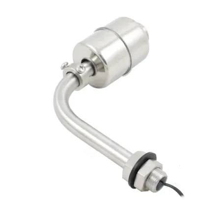 Поплавковый датчик уровня жидкости, Г-образное исполнение, -20 +120 С, соединение- резьба 3/8"PF нерж. сталь, кабель 500 мм, поплавок D=45 мм нерж. сталь